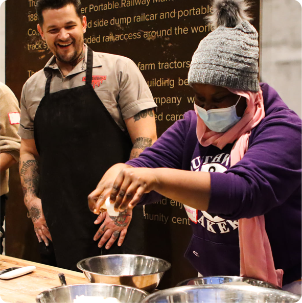 PS students cooking in the Institute