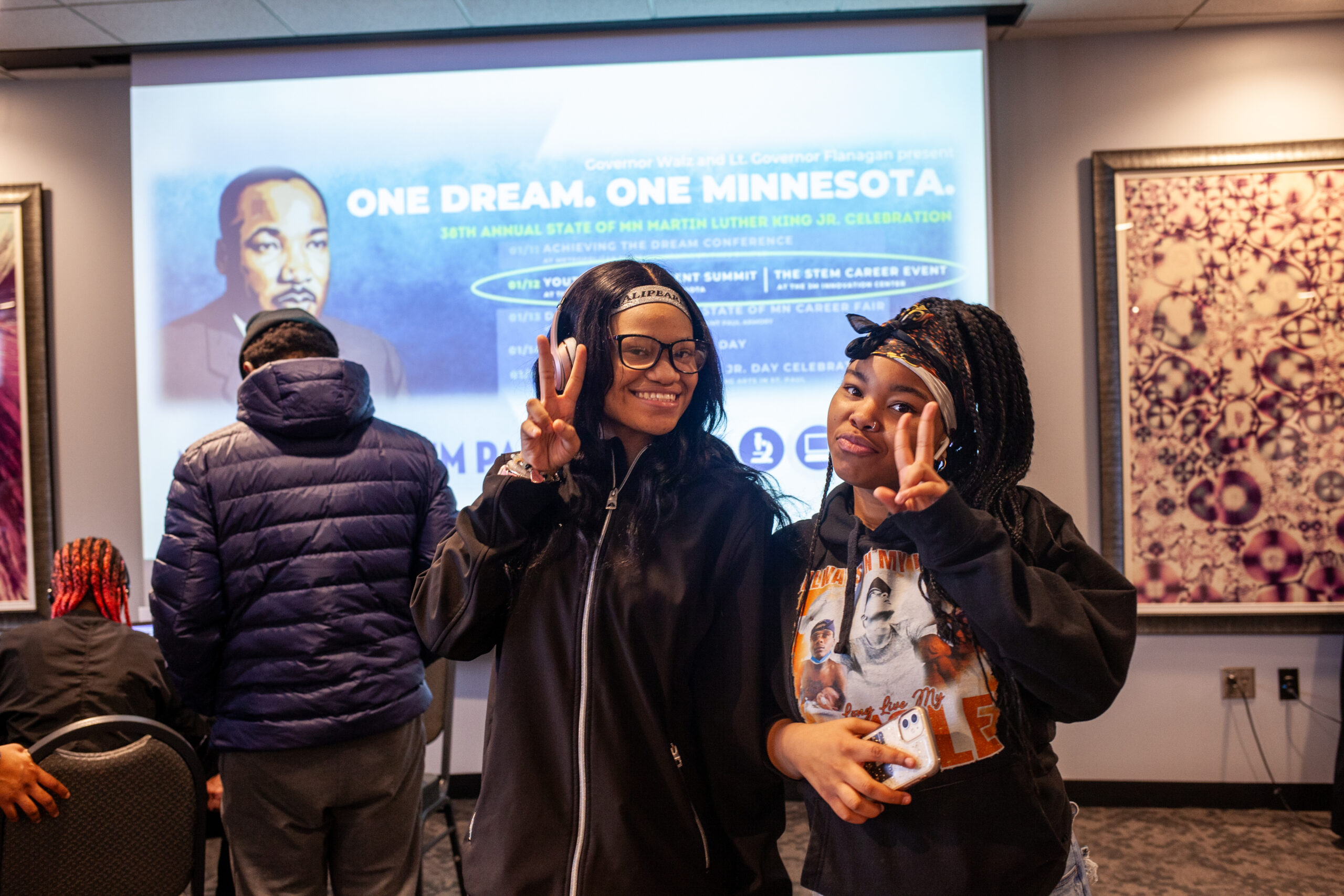 Two students at MLK Day event.