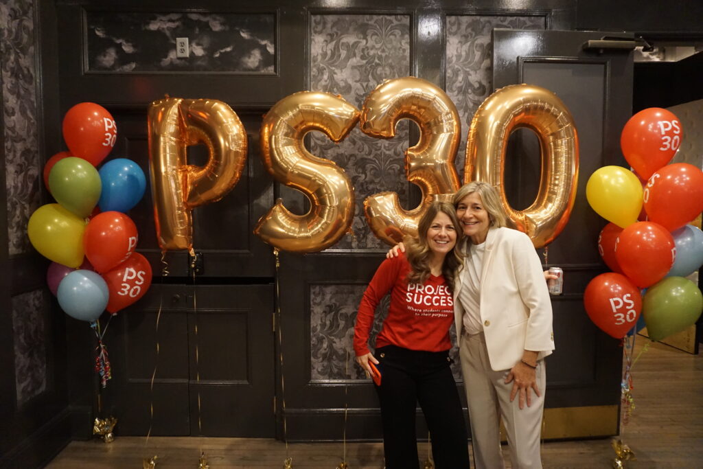 Staff Liz and Adrienne with PS30 Balloons.