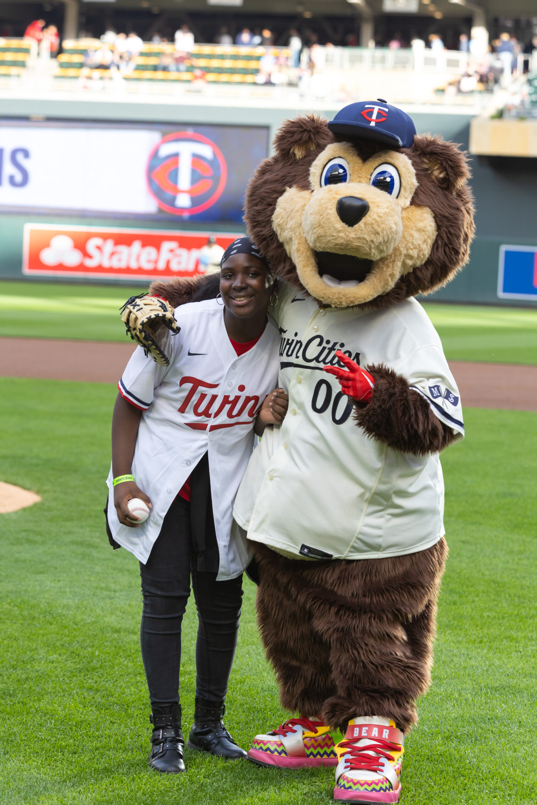 Student and TC Bear.