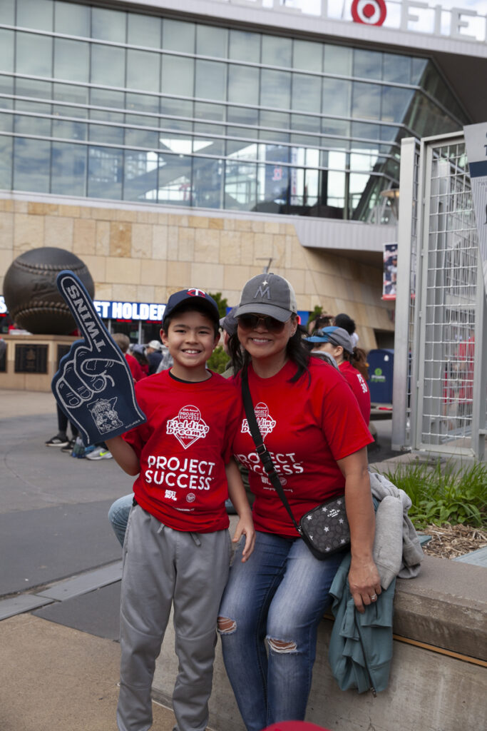 A family at the Fielding Dreams event.