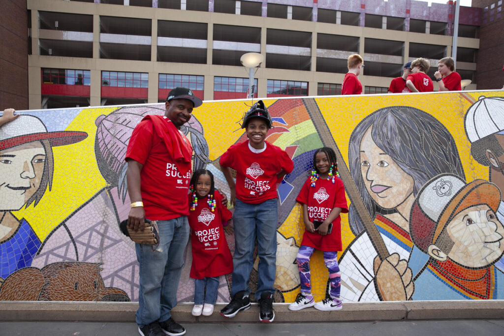 A family at the Fielding Dreams event.