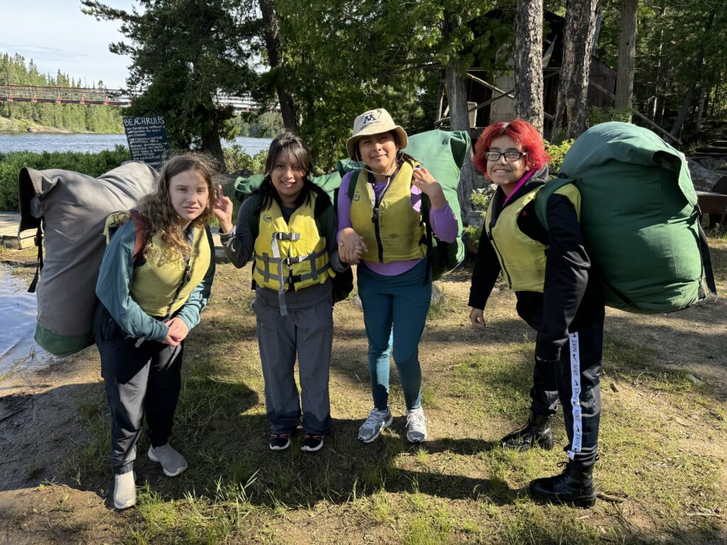 4 students at the campsite.