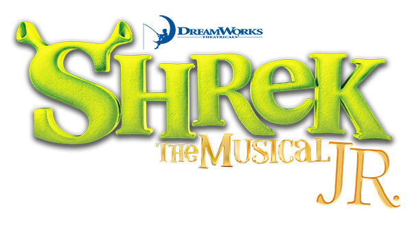 Shrek The Musical Jr is written in green and gold text under a blue DreamWorks logo.