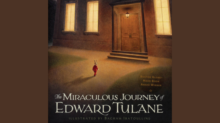 Small bunny approaching a dimly lit door - Edward Thuland promo poster