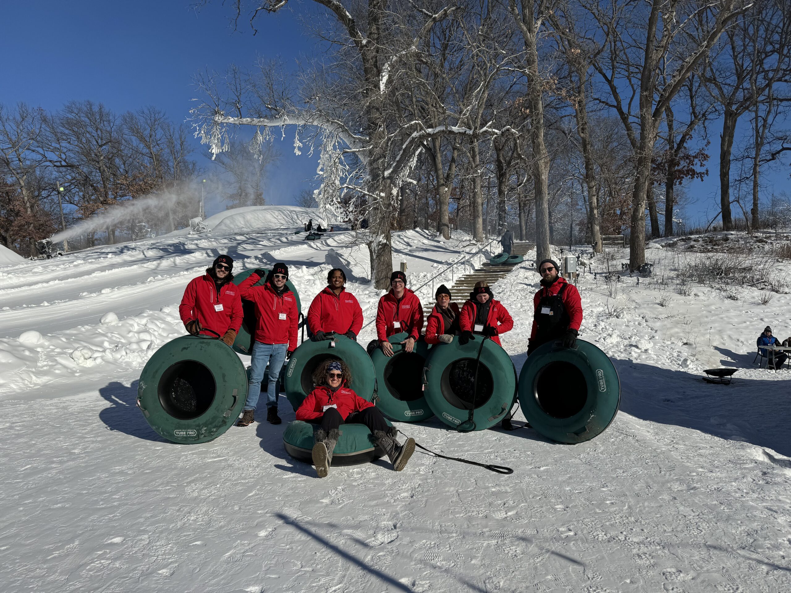 PS team on Winter Adventure Day 2024 at Theodore Wirth Park.